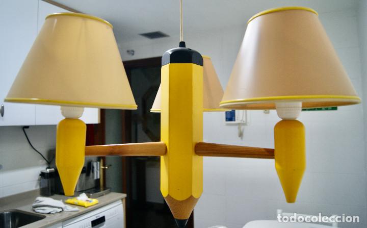 Vintage: lampara de techo lapicero amarillo - Foto 6