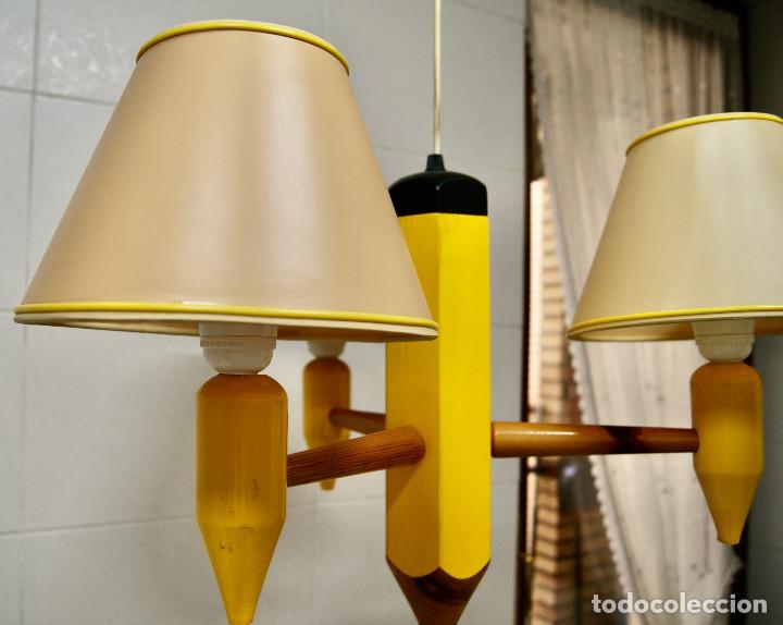 Vintage: lampara de techo lapicero amarillo - Foto 7