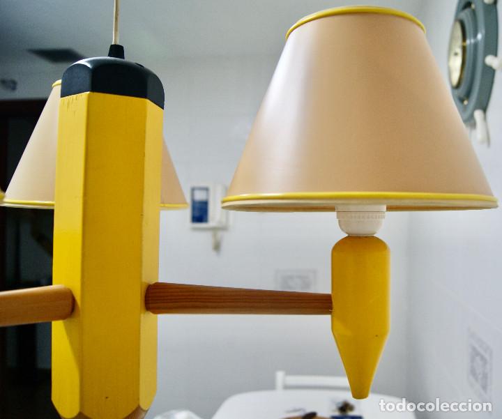 Vintage: lampara de techo lapicero amarillo - Foto 9