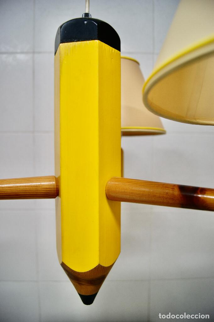Vintage: lampara de techo lapicero amarillo - Foto 12
