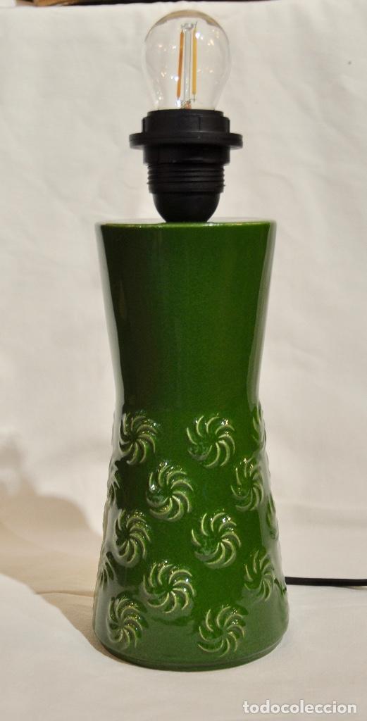 Vintage: L&aacute;mpara sobremesa Secla verde oscuro - Foto 3