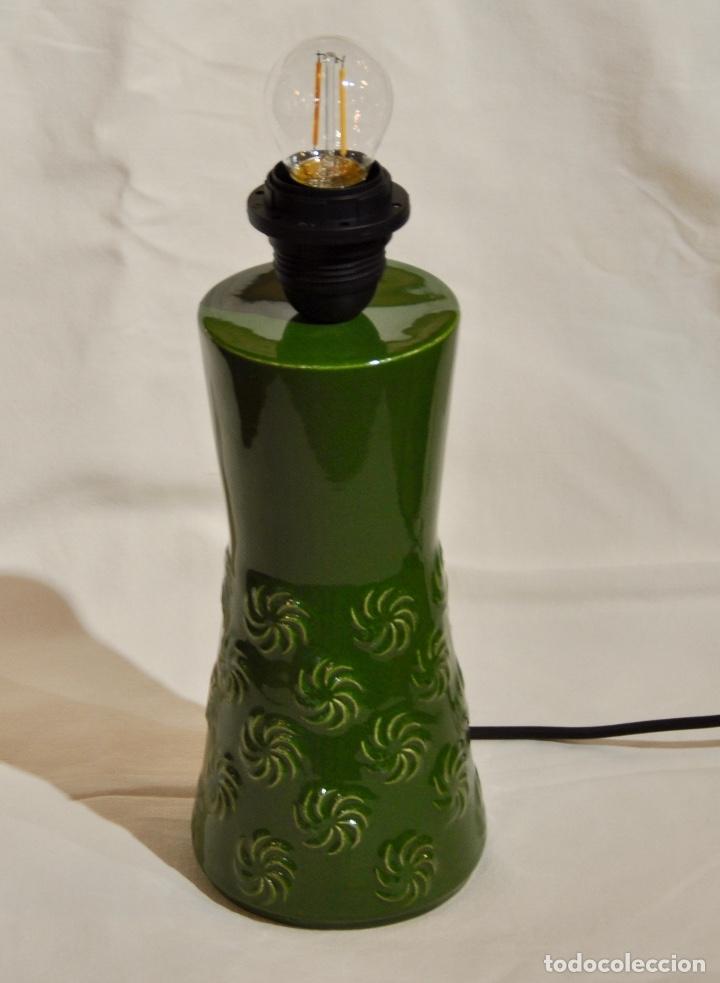 Vintage: L&aacute;mpara sobremesa Secla verde oscuro - Foto 4