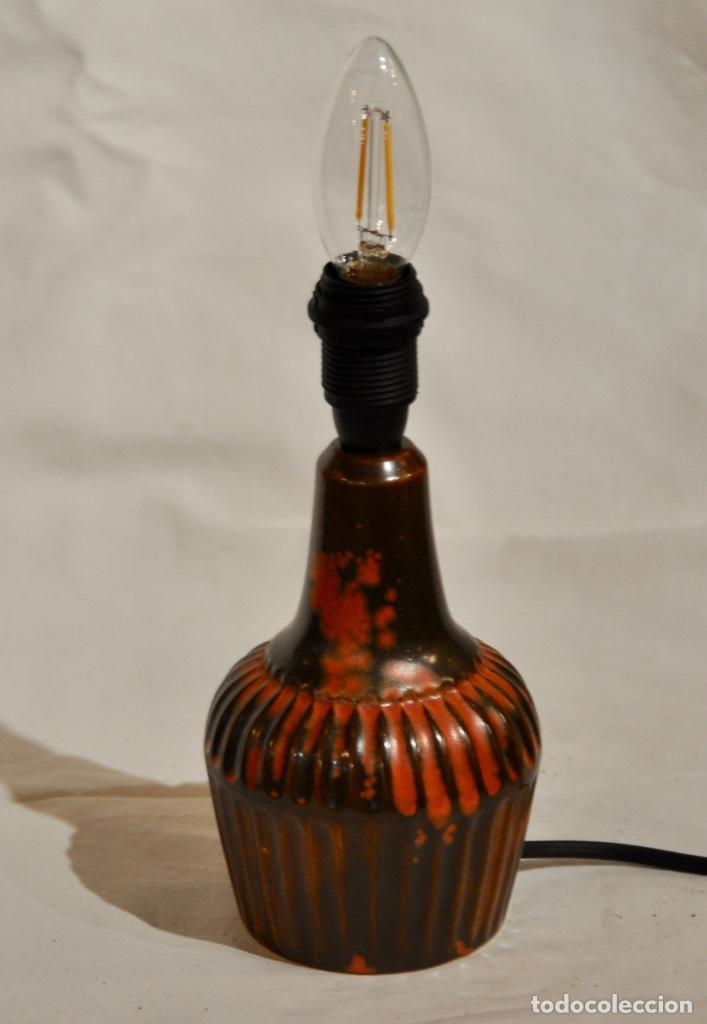Vintage: Pie l&aacute;mpara Secla marr&oacute;n y naranja - Foto 1