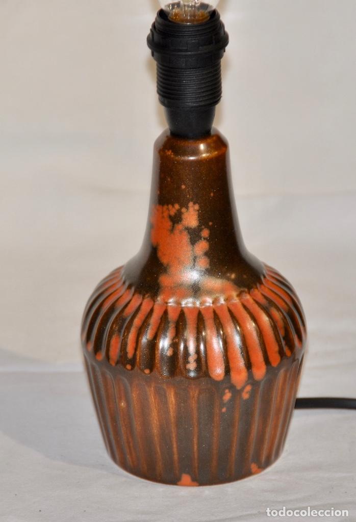 Vintage: Pie l&aacute;mpara Secla marr&oacute;n y naranja - Foto 2