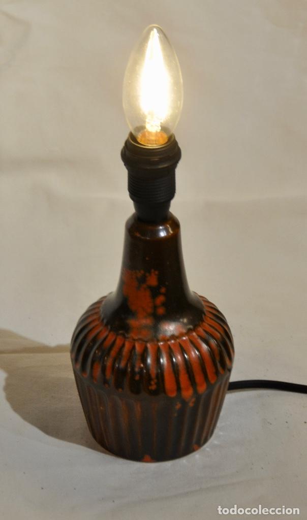 Vintage: Pie l&aacute;mpara Secla marr&oacute;n y naranja - Foto 4