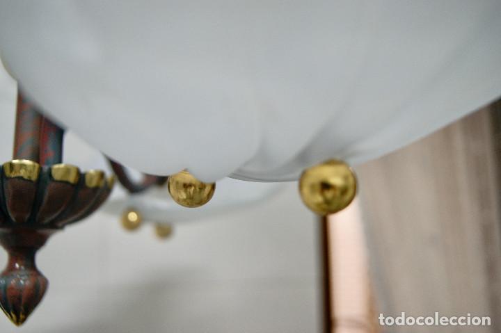 Vintage: lampara de techo marr&oacute;n, oro y cristal - Foto 7