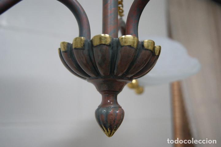 Vintage: lampara de techo marr&oacute;n, oro y cristal - Foto 10