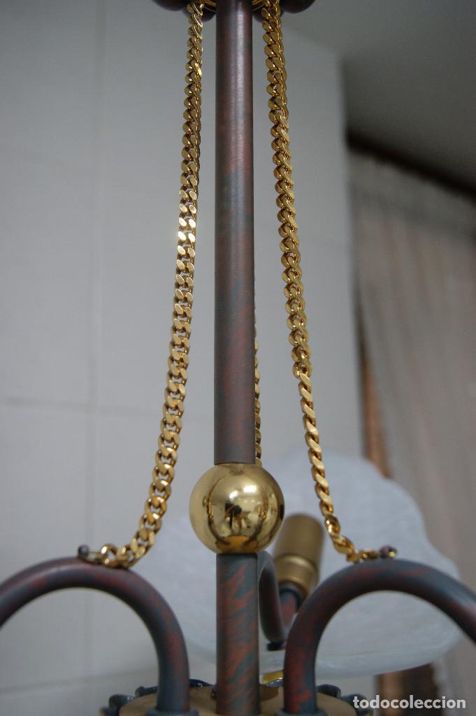 Vintage: lampara de techo marr&oacute;n, oro y cristal - Foto 11