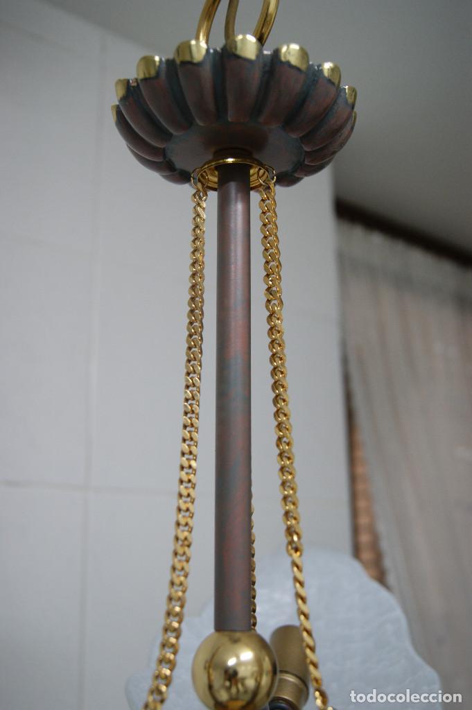 Vintage: lampara de techo marr&oacute;n, oro y cristal - Foto 12