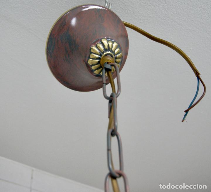 Vintage: lampara de techo marr&oacute;n, oro y cristal - Foto 15