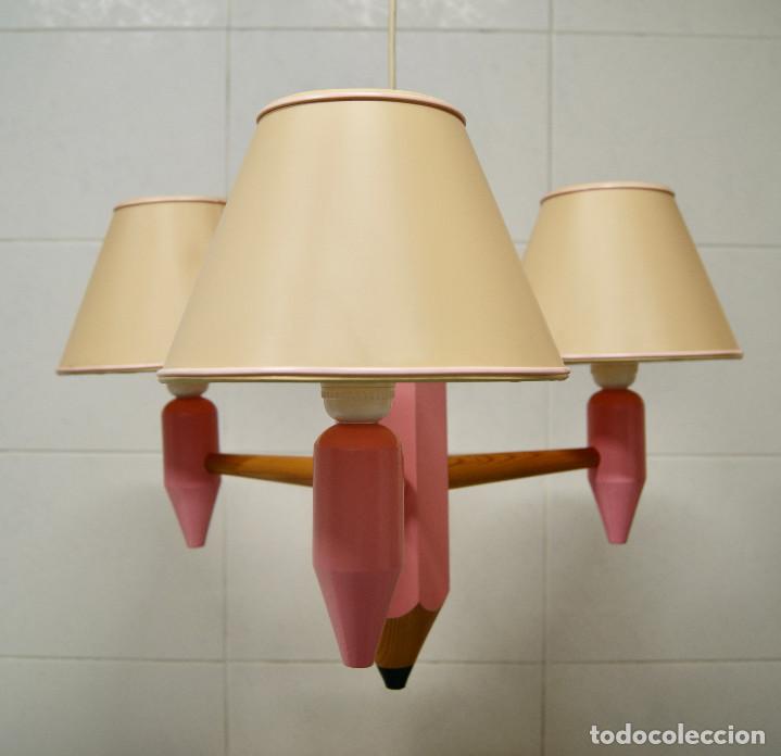 Vintage: lampara de techo lapicero rosa - Foto 1