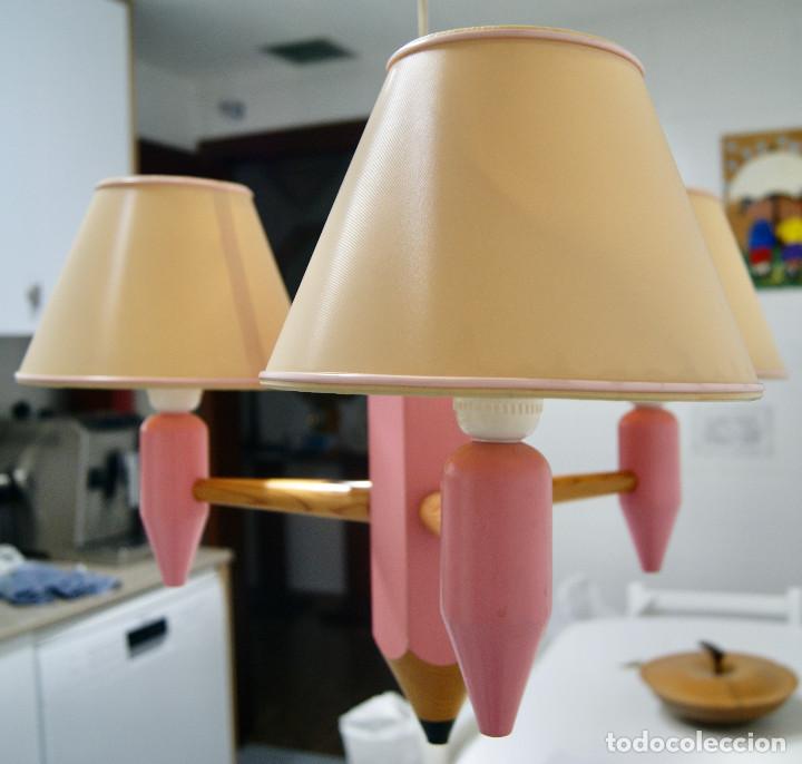 Vintage: lampara de techo lapicero rosa - Foto 2