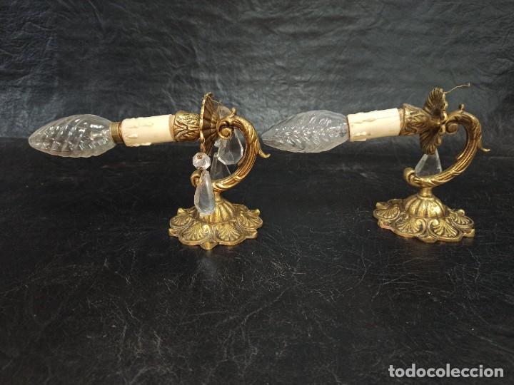 Vintage: Pareja de antiguos apliques. C17 - Foto 2