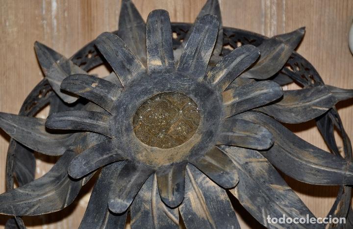 Vintage: Plaf&oacute;n hojas para ocultar bombillas - Foto 2