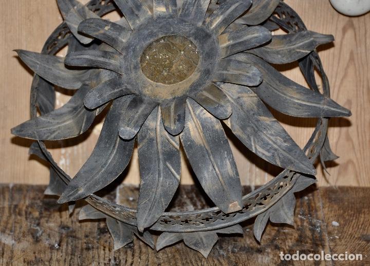 Vintage: Plaf&oacute;n hojas para ocultar bombillas - Foto 3