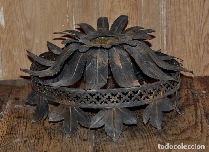Vintage: Plaf&oacute;n hojas para ocultar bombillas - Foto 4