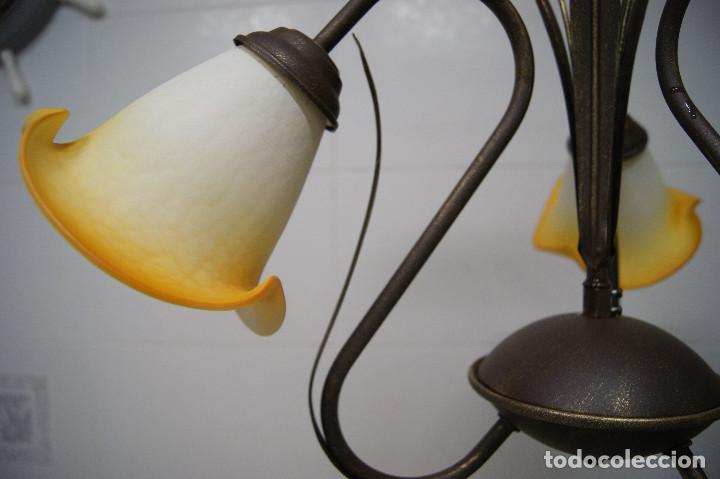 Vintage: lampara de techo marr&oacute;n y cristal - Foto 7