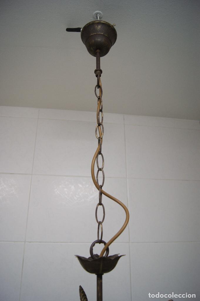 Vintage: lampara de techo marr&oacute;n y cristal - Foto 14
