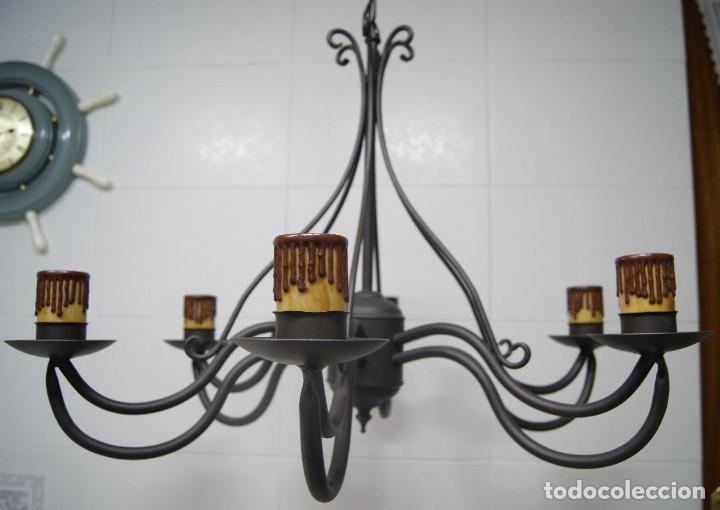 Vintage: lampara de techo marr&oacute;n y velas - Foto 1