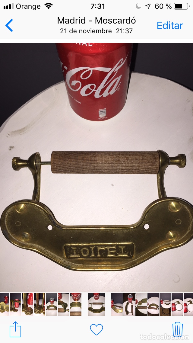 Vintage: Portarollo de wc de bronce naviero antiguo - Foto 7