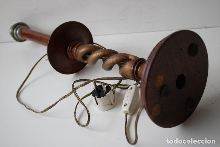 Vintage: lampara de madera - Foto 2