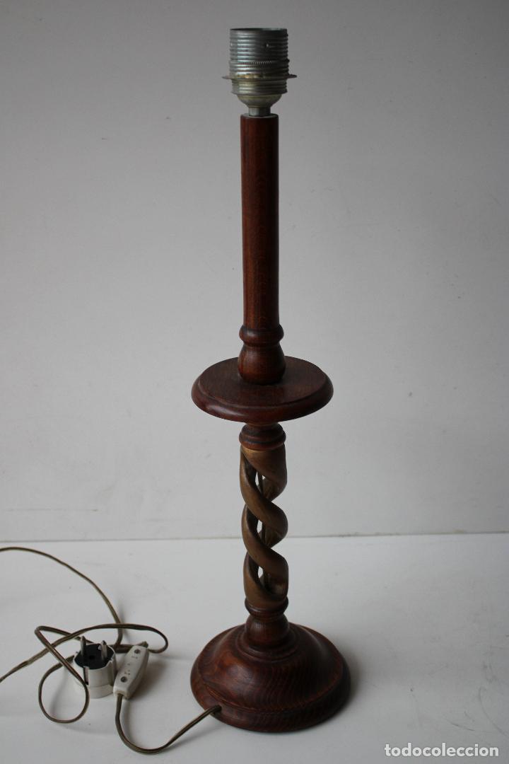 Vintage: lampara de madera - Foto 1