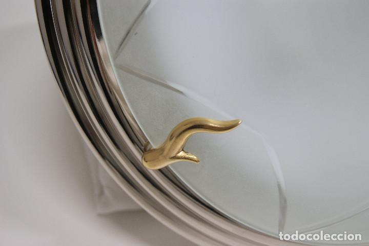 Vintage: aplique/plaf&oacute;n cromo, oro y cristal - Foto 5