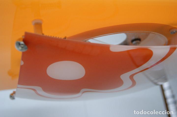 Vintage: lampara de techo tipo semiplaf&oacute;n naranja y blanco - Foto 8