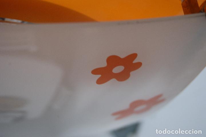 Vintage: lampara de techo tipo semiplaf&oacute;n naranja y blanco - Foto 9