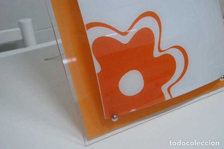 Vintage: aplique/plaf&oacute;n naranja y opal - Foto 2