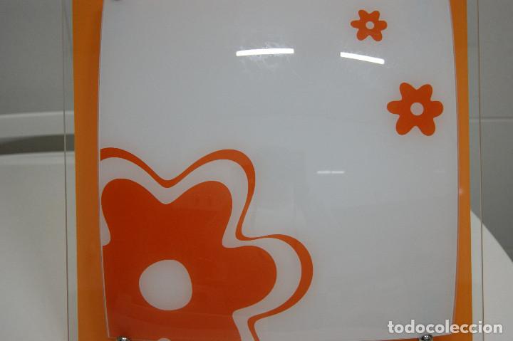Vintage: aplique/plaf&oacute;n naranja y opal - Foto 7