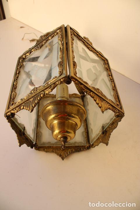 Vintage: lampara de techo farol de bronce - Foto 4