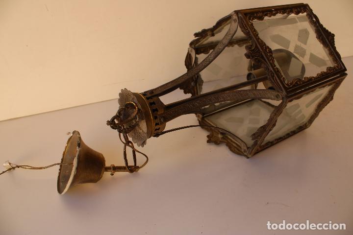 Vintage: lampara de techo farol de bronce - Foto 7