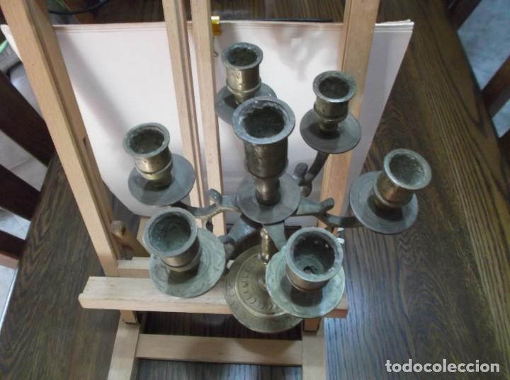 Vintage: CANDELABRO DE SIETE (7) BRAZOS DE BRONCE - ANTIGUO. - Foto 3