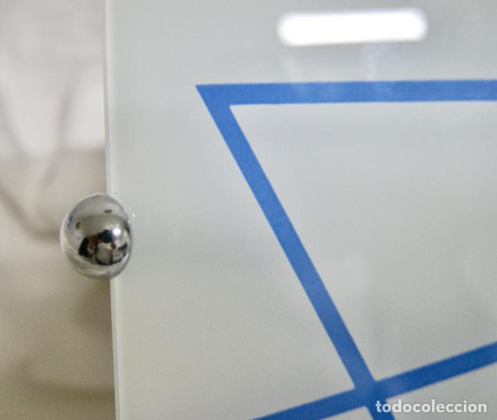 Vintage: aplique/plaf&oacute;n cromo, blanco y azul - Foto 4