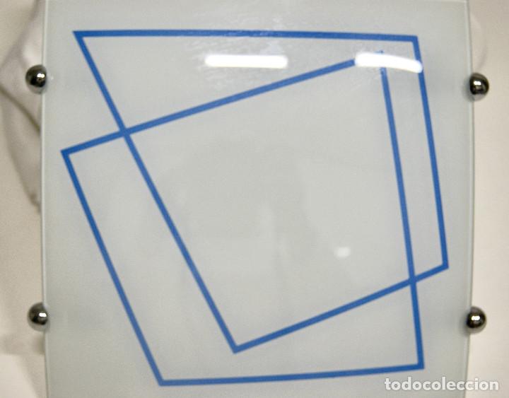 Vintage: aplique/plaf&oacute;n cromo, blanco y azul - Foto 8