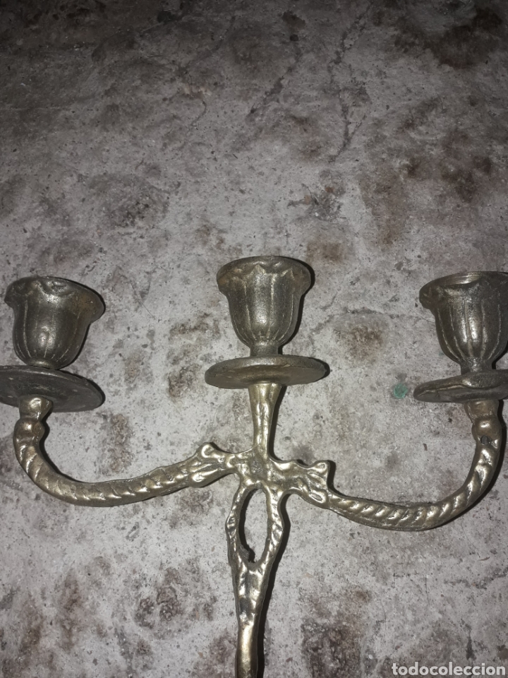 Vintage: Candelabros antiguos bronce - Foto 3