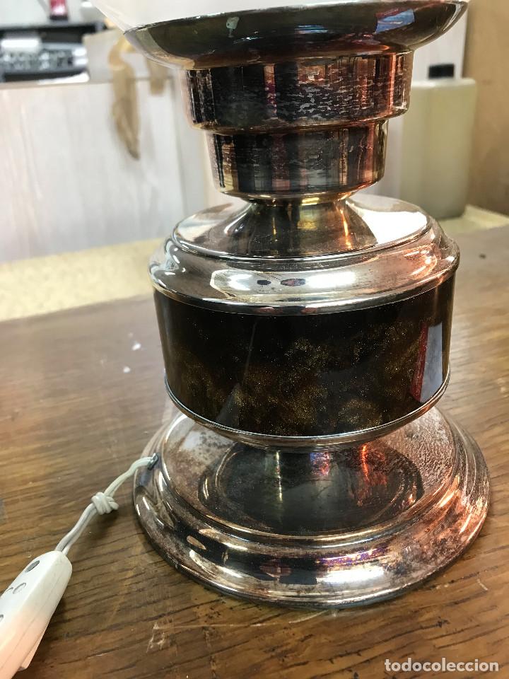 Vintage: L&aacute;mpara de sobremesa estilo quinqu&eacute; alpaca - Foto 3