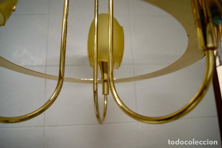 Vintage: lampara de techo dorada y cristal - Foto 8