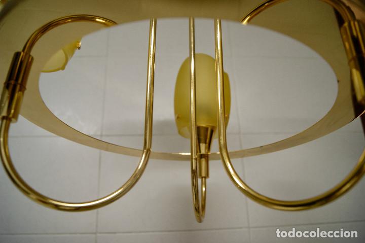 Vintage: lampara de techo dorada y cristal - Foto 9