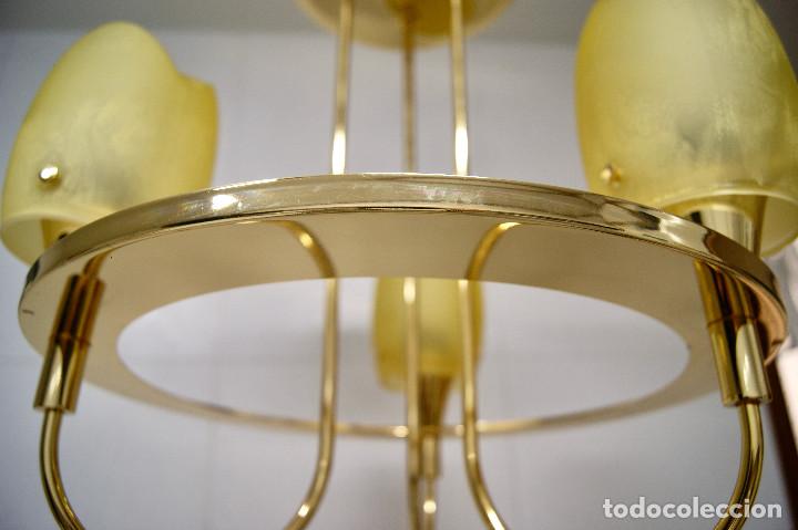 Vintage: lampara de techo dorada y cristal - Foto 12
