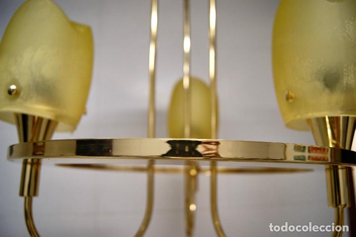 Vintage: lampara de techo dorada y cristal - Foto 13