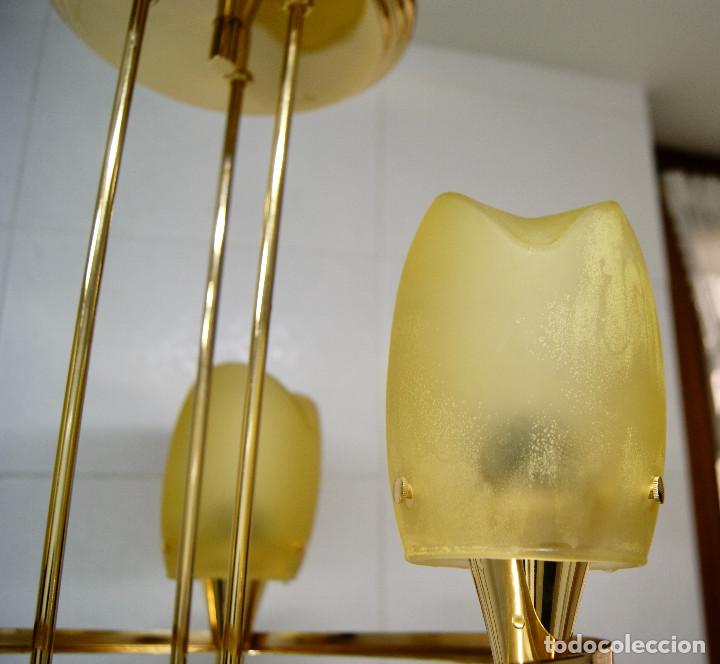 Vintage: lampara de techo dorada y cristal - Foto 15