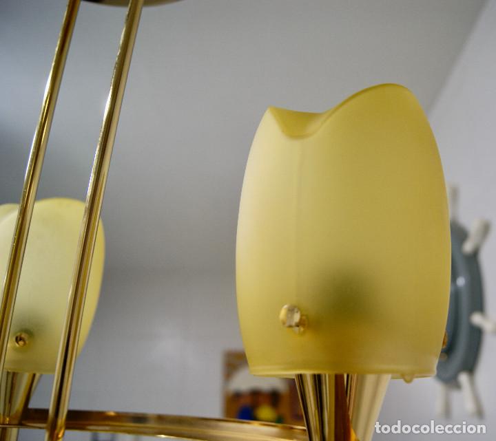 Vintage: lampara de techo dorada y cristal - Foto 16