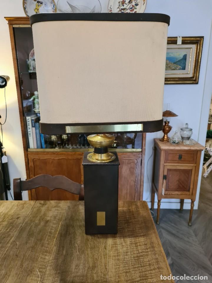 Vintage: Lampara de mesa forrada en piel - Foto 4