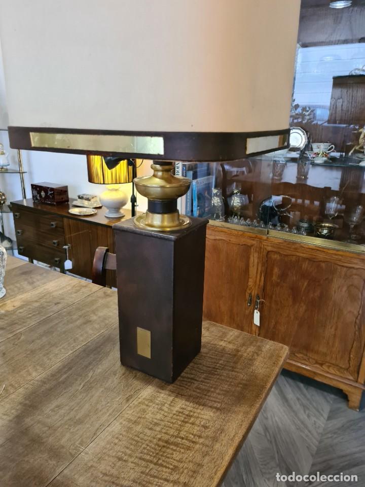 Vintage: Lampara de mesa forrada en piel - Foto 5
