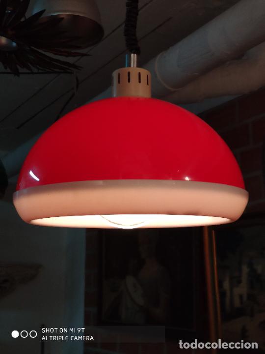 Vintage: lampara pop space age roja y blanca plastico - Foto 1