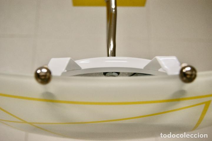 Vintage: lampara de techo tipo semiplaf&oacute;n en cromo, opal y amarillo - Foto 7