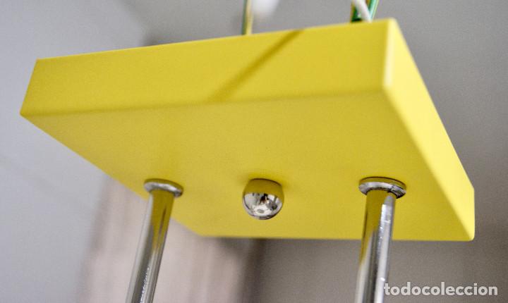 Vintage: lampara de techo tipo semiplaf&oacute;n en cromo, opal y amarillo - Foto 13