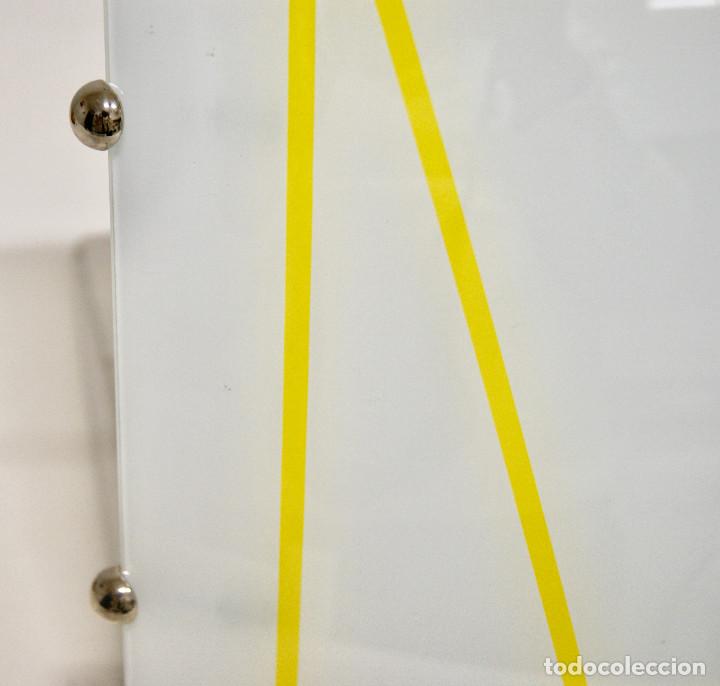 Vintage: aplique/plaf&oacute;n cromo, opal y amarillo - Foto 4